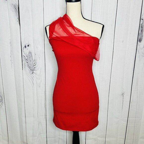 Lucy in the Sky Mini Dress Sz S Red Cocktail Party Night Out - Picture 1 of 8